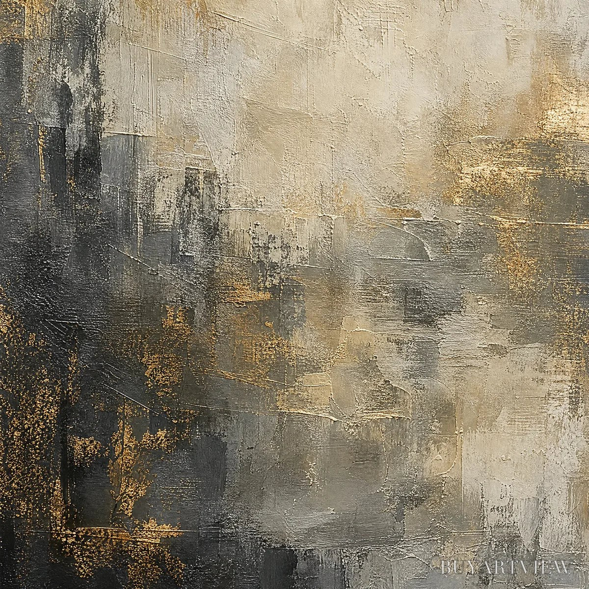 ARTOVITAS Night Aurelia – Moody Gold Black Abstract - image 3