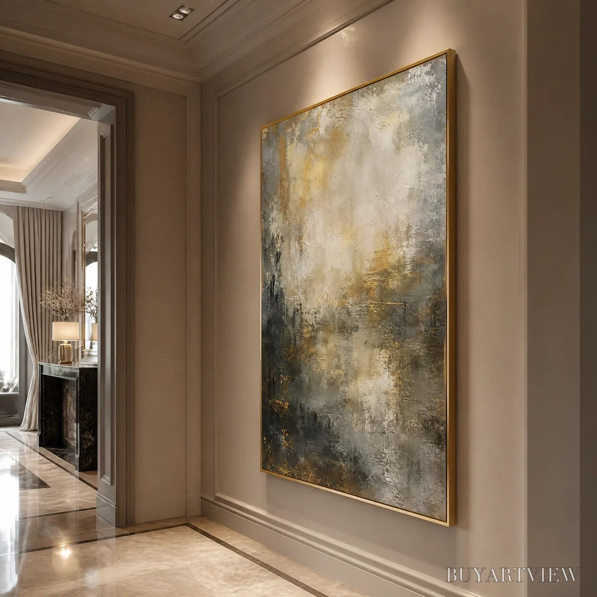 ARTOVITAS Night Aurelia – Moody Gold Black Abstract - image 4