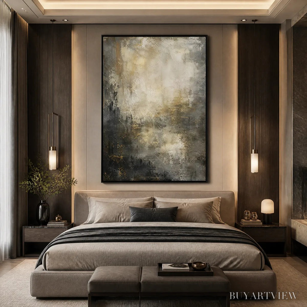 ARTOVITAS Night Aurelia – Moody Gold Black Abstract - image 5