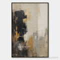 ARTOVITAS Gilded Contrast – Black White Gold Abstract Painting - image 1