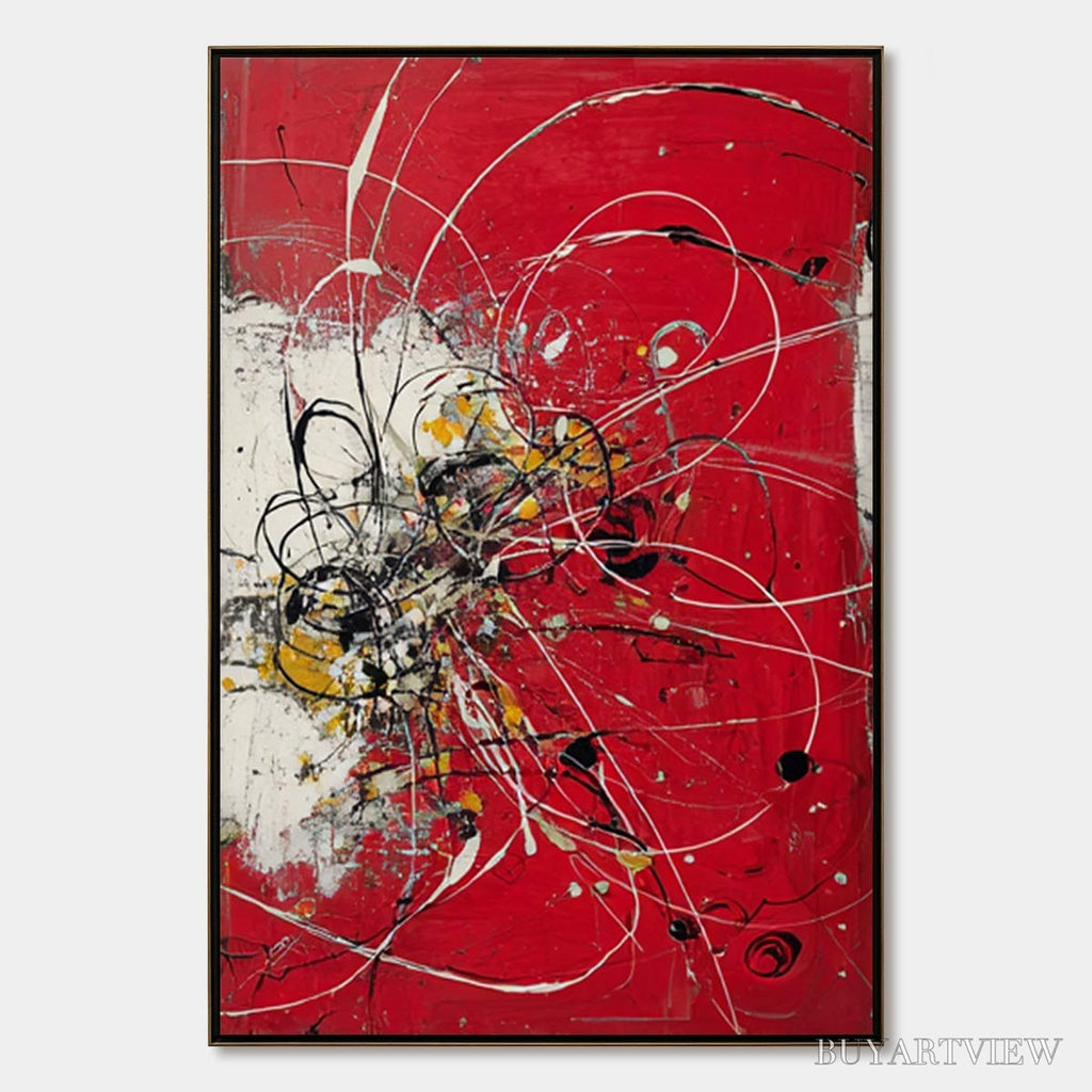 ARTOVITAS Ignition – Bold Red and Black Abstract Expressionist - image 1