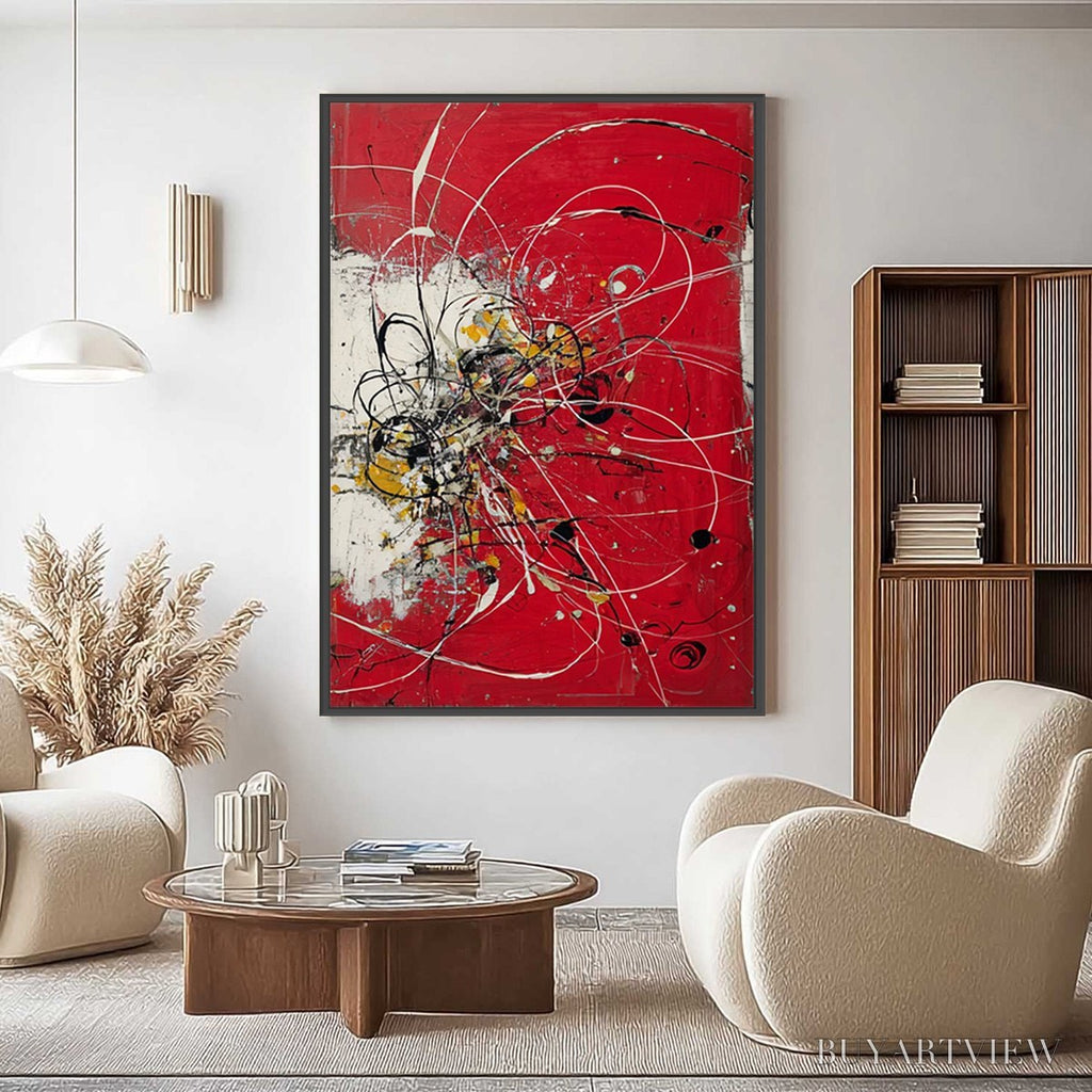 ARTOVITAS Ignition – Bold Red and Black Abstract Expressionist - image 2