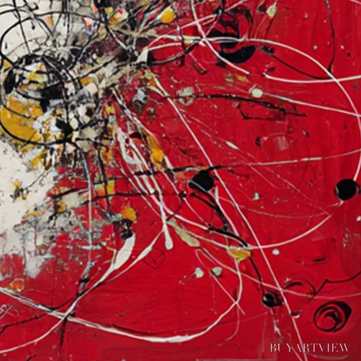ARTOVITAS Ignition – Bold Red and Black Abstract Expressionist - image 3