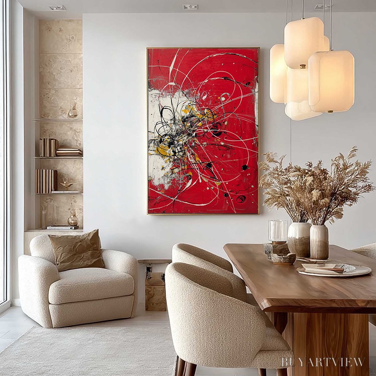 ARTOVITAS Ignition – Bold Red and Black Abstract Expressionist - image 4