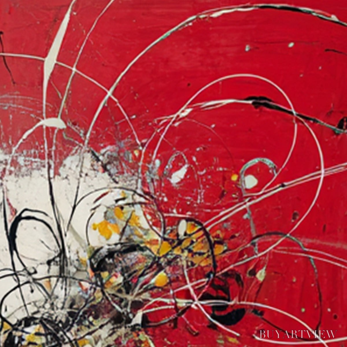 ARTOVITAS Ignition – Bold Red and Black Abstract Expressionist - image 5
