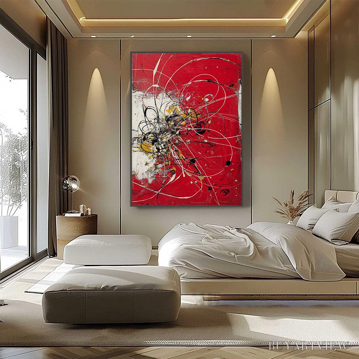 ARTOVITAS Ignition – Bold Red and Black Abstract Expressionist - image 6