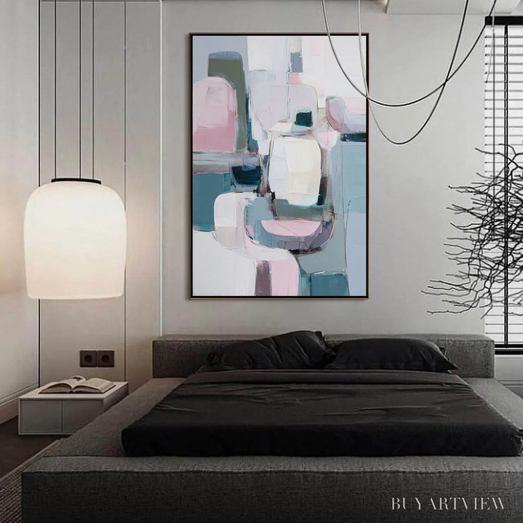 ARTOVITAS Morning Blush – Soft Contemporary Abstract Block Painting - image 6