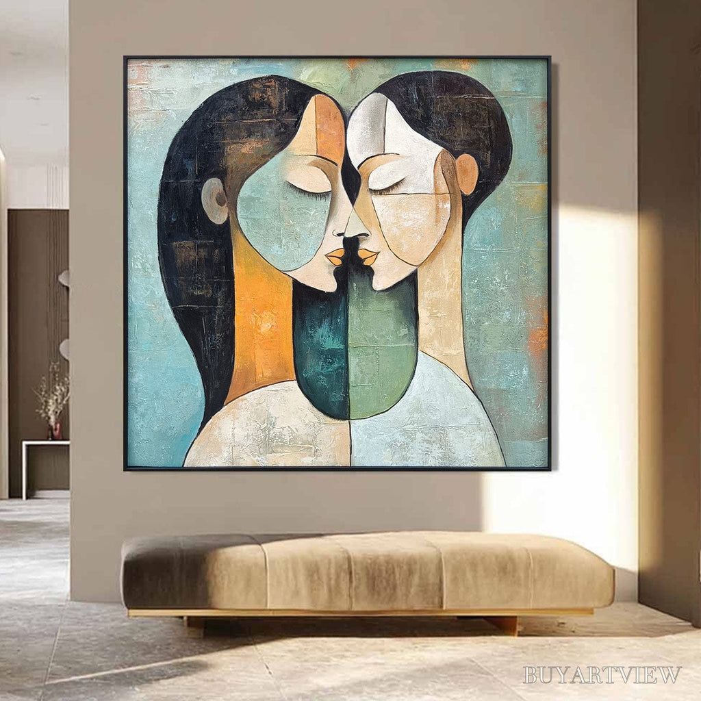 ARTOVITAS Ready to Ship | Unity in Contrast | 28''X28'' | 70x70cm | Black Frame - image 1