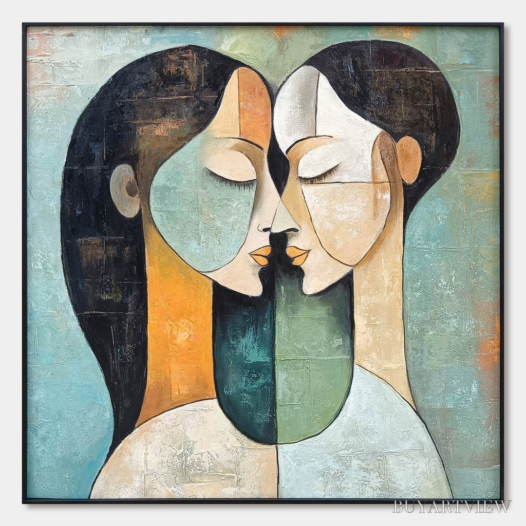 ARTOVITAS Ready to Ship | Unity in Contrast | 28''X28'' | 70x70cm | Black Frame - image 3