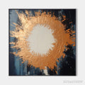 ARTOVITAS Copper Nova – Square Abstract Oil Painting with Copper and Dark Blue - image 1