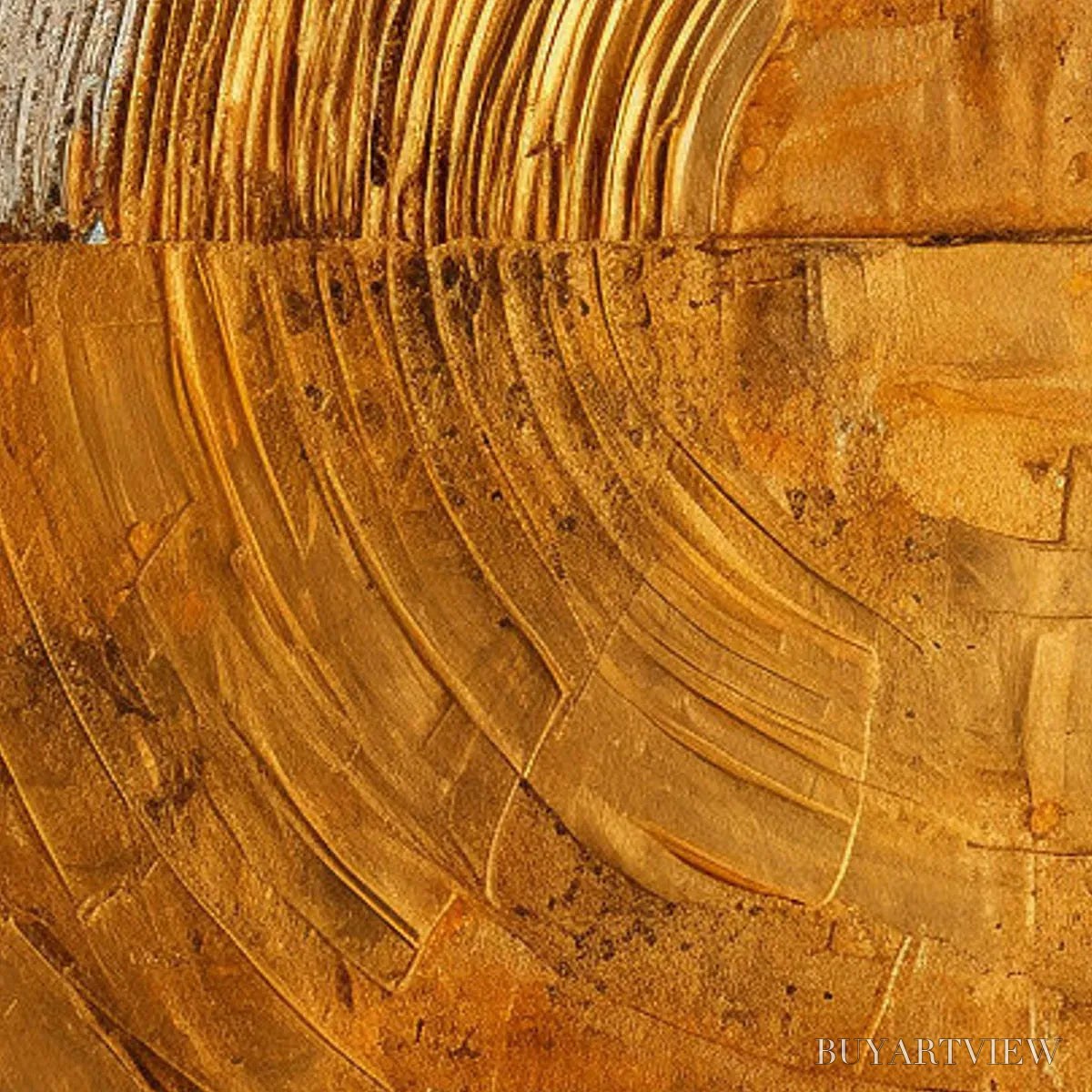 ARTOVITAS Golden Era – Panoramic Abstract Oil Painting with Gold and Silver - image 4