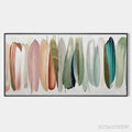 ARTOVITAS Autumn Whispers – Abstract Painting in Pink, Green, and Gold, Horizontal Canvas, Modern - image 1