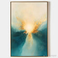 ARTOVITAS Golden Abyss – Abstract Teal and Gold Oil Painting - image 1