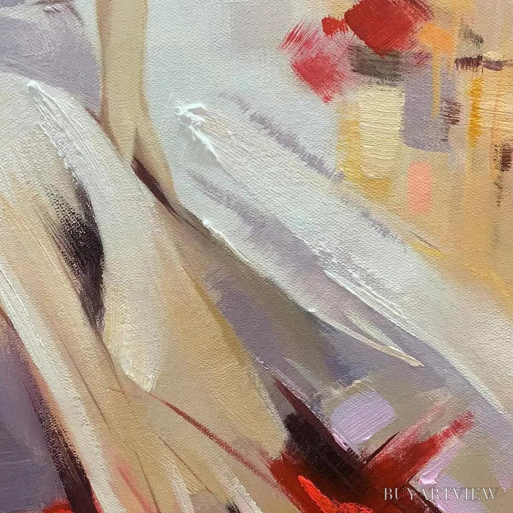 ARTOVITAS Elegant Lady in Red Dress Oil Painting - Abstract Art - image 3