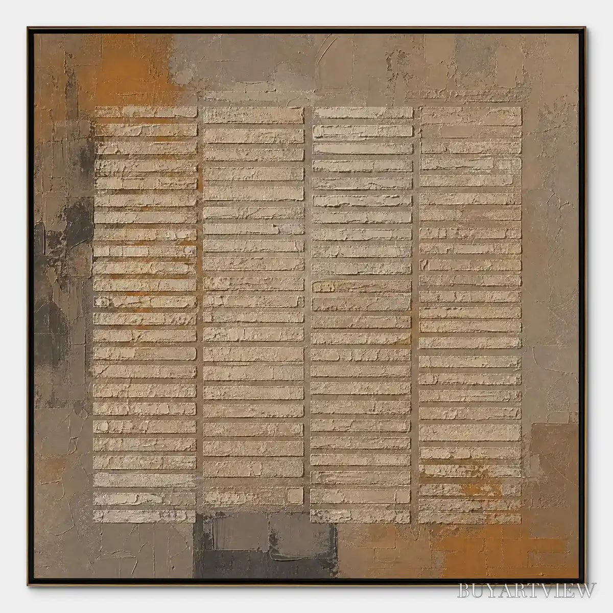 ARTOVITAS Earthen Grid – Rustic Grid Texture Abstract - image 1