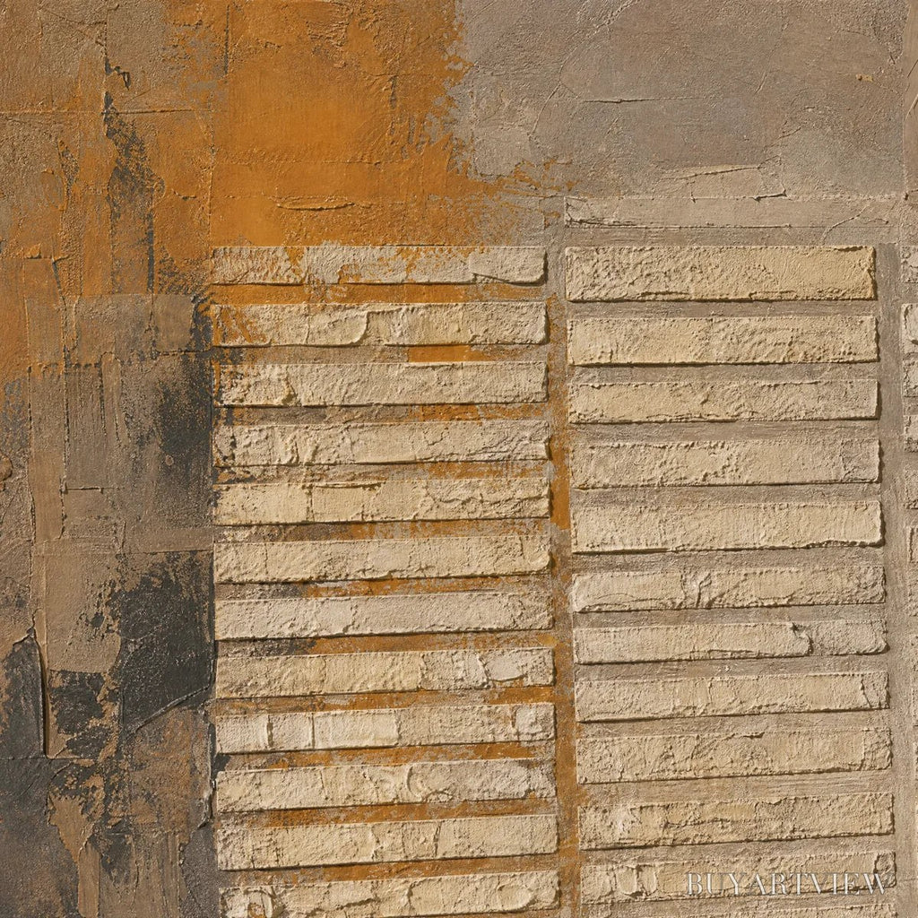 ARTOVITAS Earthen Grid – Rustic Grid Texture Abstract - image 3
