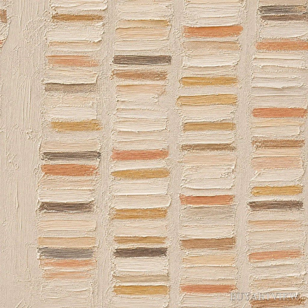 ARTOVITAS Warm Stone Geometry – Warm Beige Geometric Texture Painting - image 3