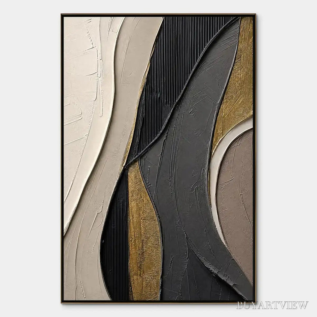 ARTOVITAS Golden Balance – Black Gold Geometric Abstract - image 1