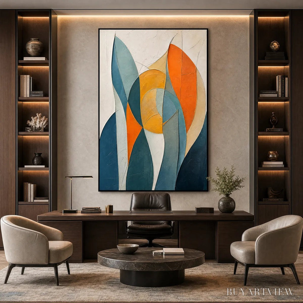 ARTOVITAS Solstice – Textured Geometric Abstract Oil Painting - image 2