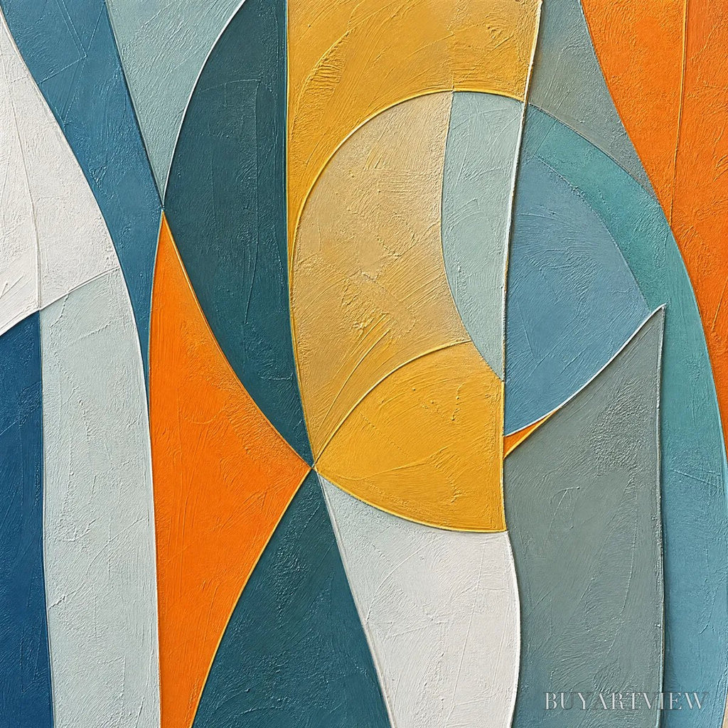 ARTOVITAS Solstice – Textured Geometric Abstract Oil Painting - image 3