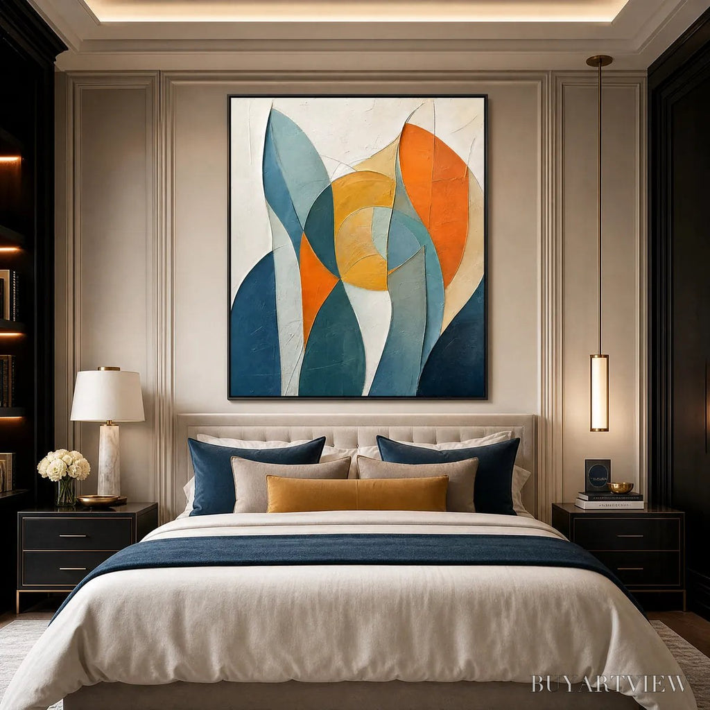 ARTOVITAS Solstice – Textured Geometric Abstract Oil Painting - image 4