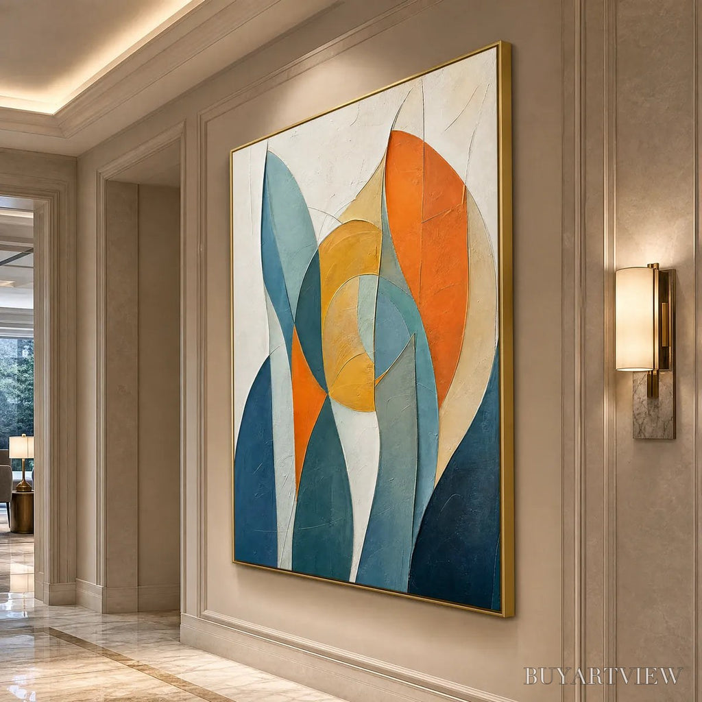 ARTOVITAS Solstice – Textured Geometric Abstract Oil Painting - image 5