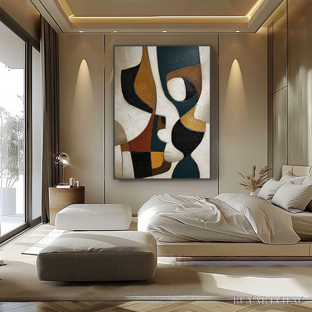 ARTOVITAS Convergence – Large Textured Geometric Abstract Oil Painting - image 2