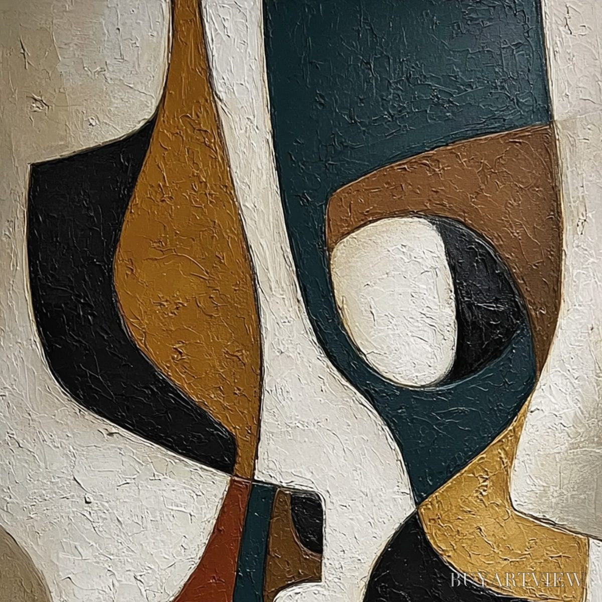 ARTOVITAS Convergence – Large Textured Geometric Abstract Oil Painting - image 3