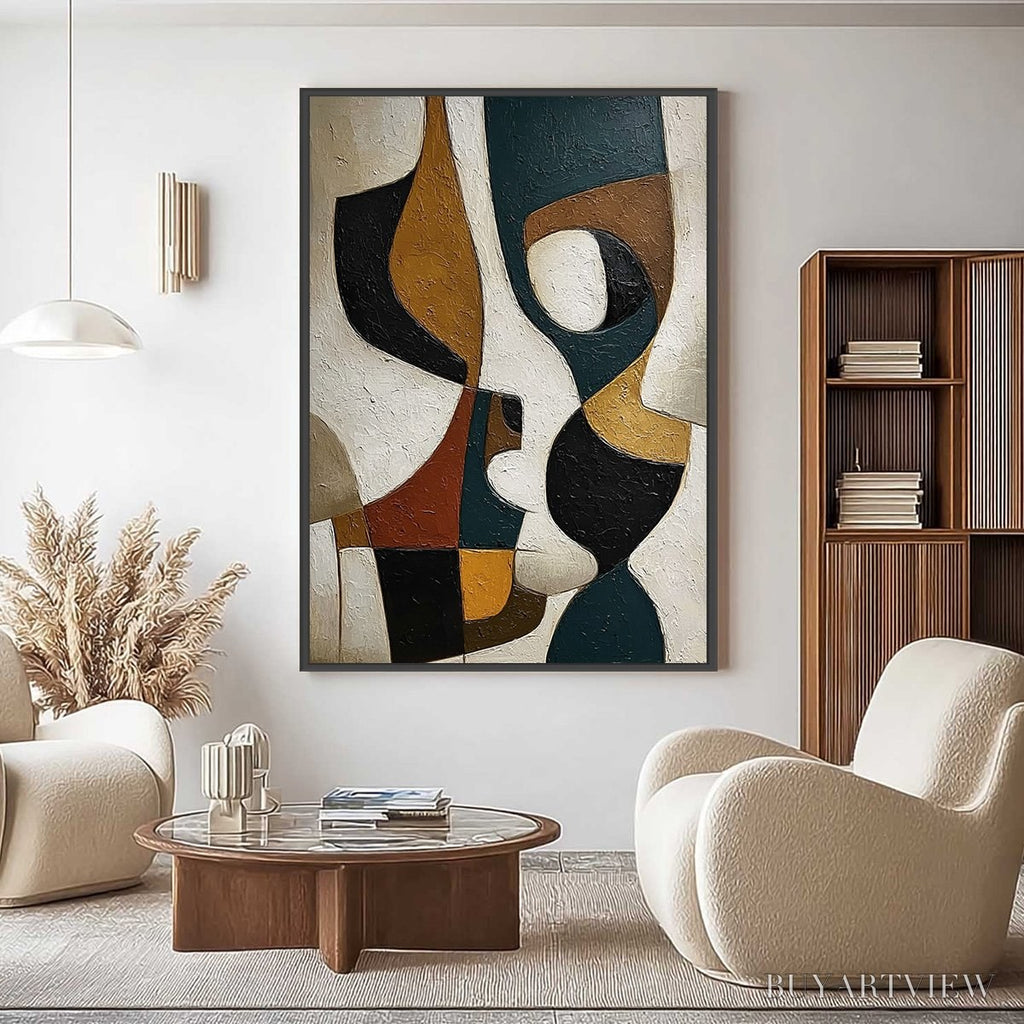 ARTOVITAS Convergence – Large Textured Geometric Abstract Oil Painting - image 4