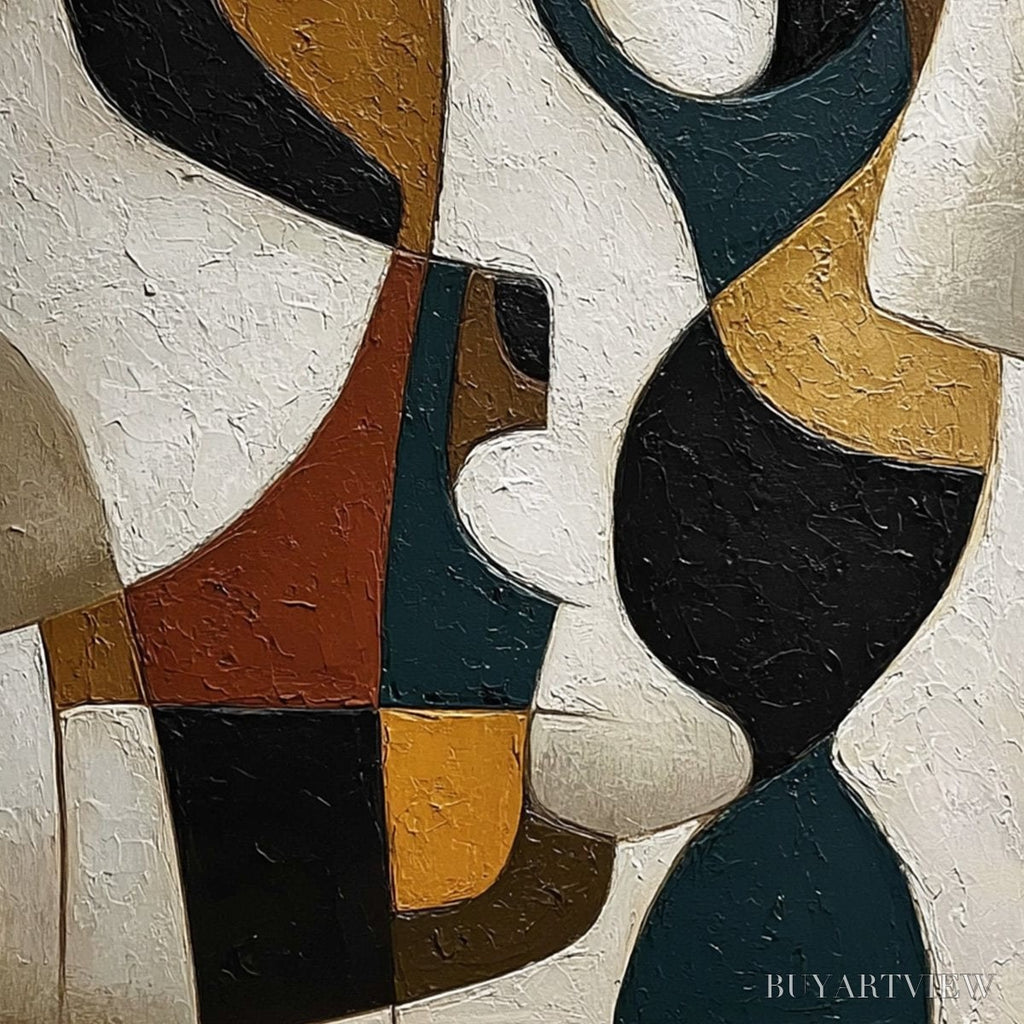 ARTOVITAS Convergence – Large Textured Geometric Abstract Oil Painting - image 5