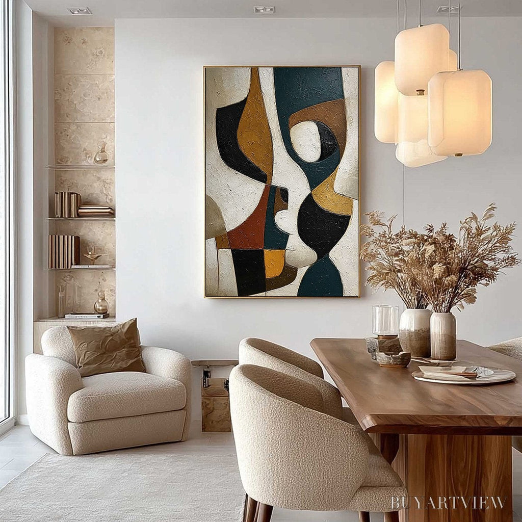 ARTOVITAS Convergence – Large Textured Geometric Abstract Oil Painting - image 6
