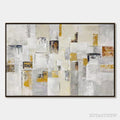 ARTOVITAS Ready to Ship | Golden Intersection – Abstract Geometric Textured Oil - image 1
