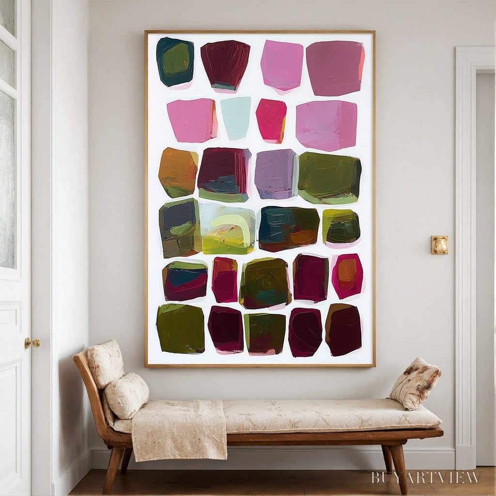 ARTOVITAS Jewel Tones – Abstract Geometric Oil Painting - image 2