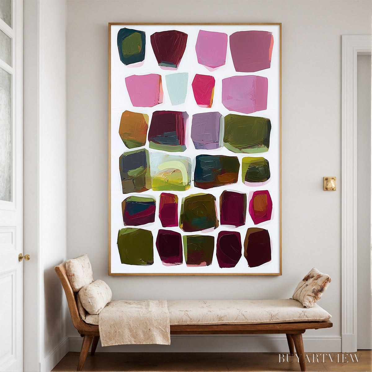 ARTOVITAS Jewel Tones – Abstract Geometric Oil Painting - image 2