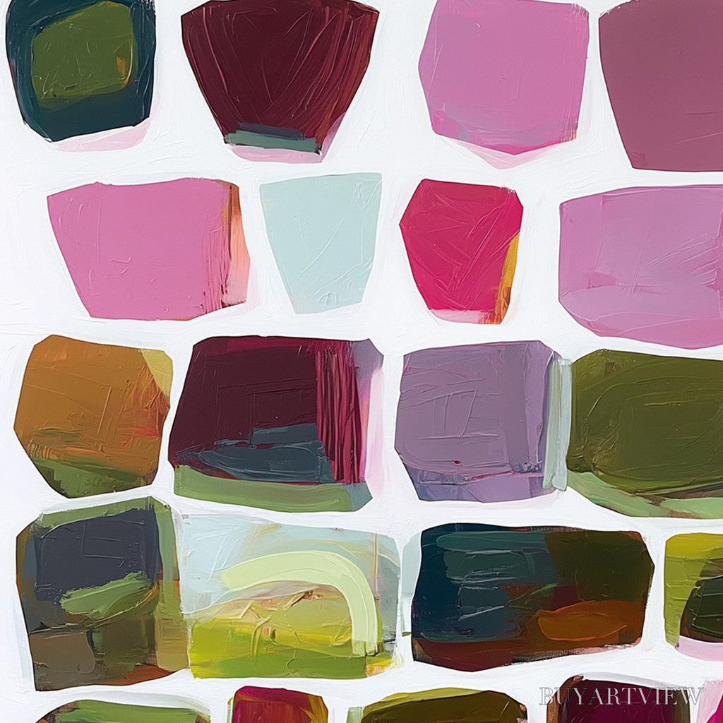 ARTOVITAS Jewel Tones – Abstract Geometric Oil Painting - image 6