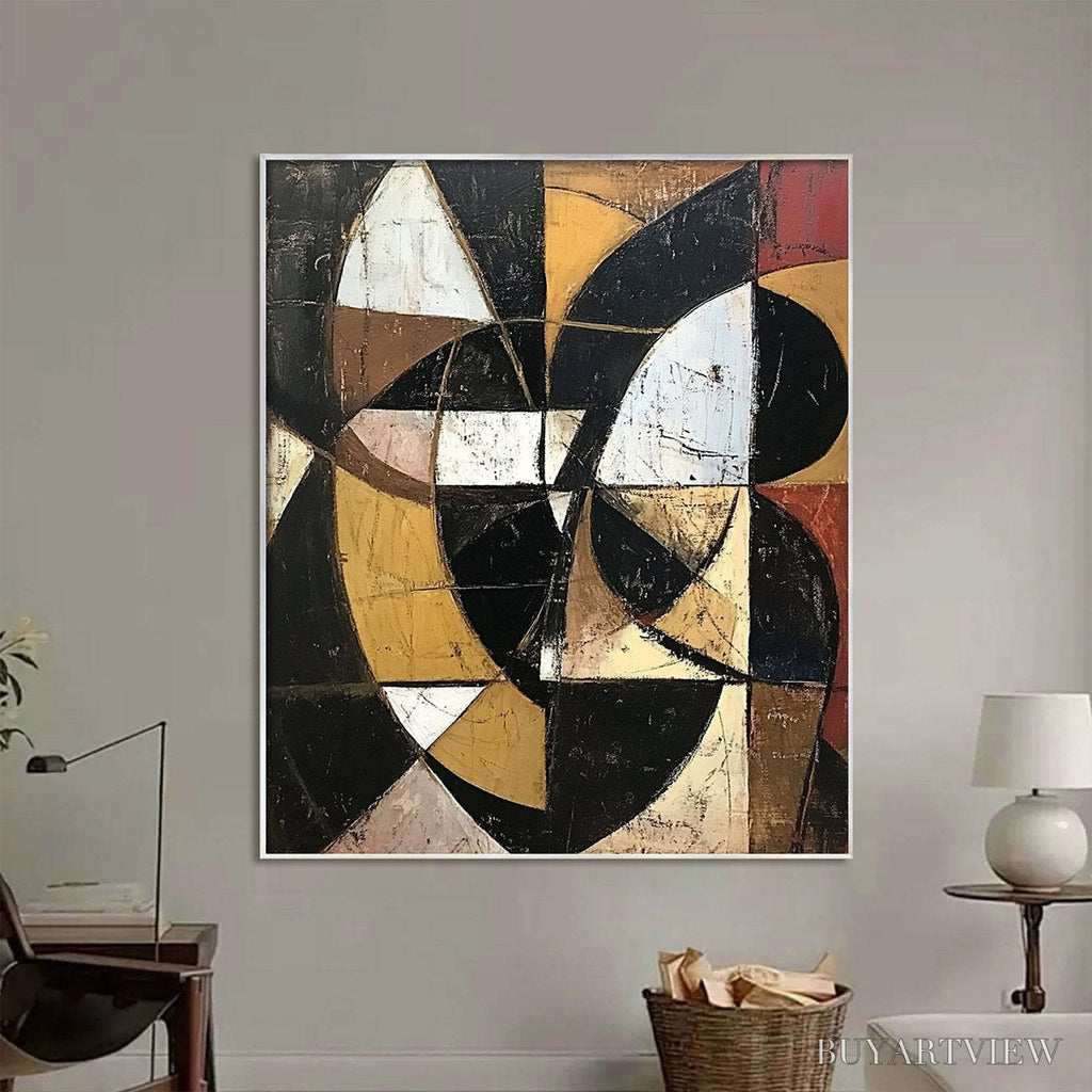 ARTOVITAS Fractured Rhythm – Textured Geometric Abstract Oil Painting - image 5