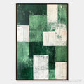ARTOVITAS Verdant Blocks – Textured Abstract Grid Oil Painting - image 1