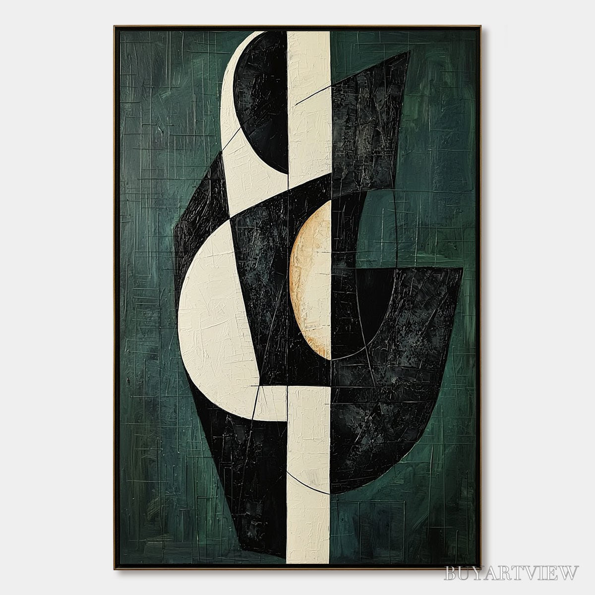 ARTOVITAS Fragmented Forms – Textured Geometric Abstract Oil Painting - image 1