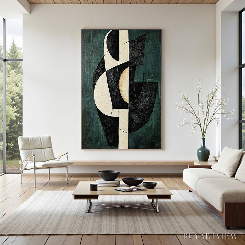 ARTOVITAS Fragmented Forms – Textured Geometric Abstract Oil Painting - image 2