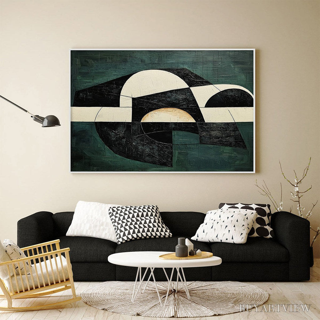 ARTOVITAS Fragmented Forms – Textured Geometric Abstract Oil Painting - image 3