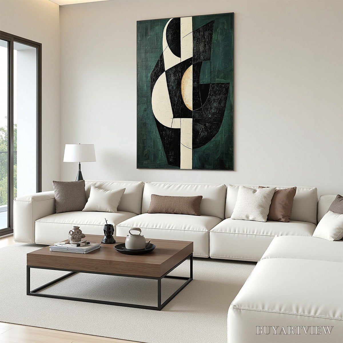 ARTOVITAS Fragmented Forms – Textured Geometric Abstract Oil Painting - image 4