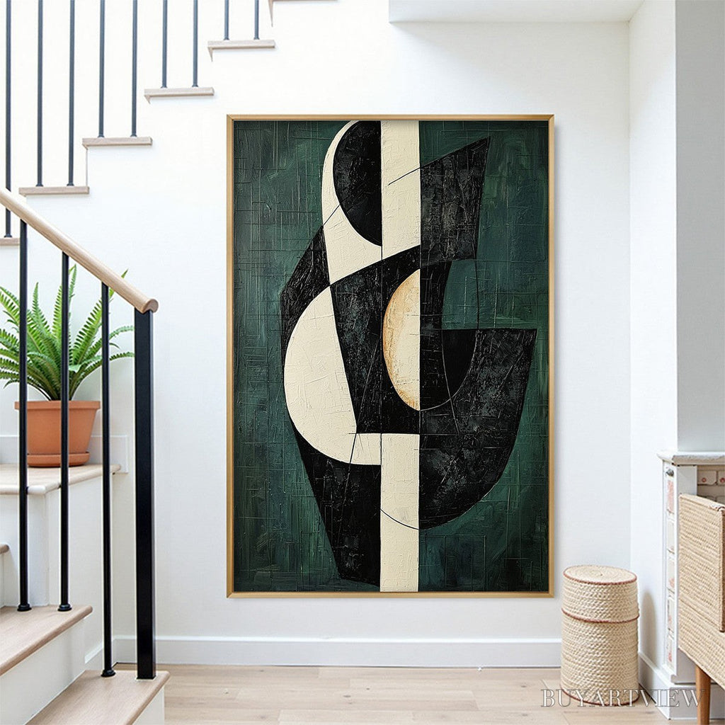 ARTOVITAS Fragmented Forms – Textured Geometric Abstract Oil Painting - image 5