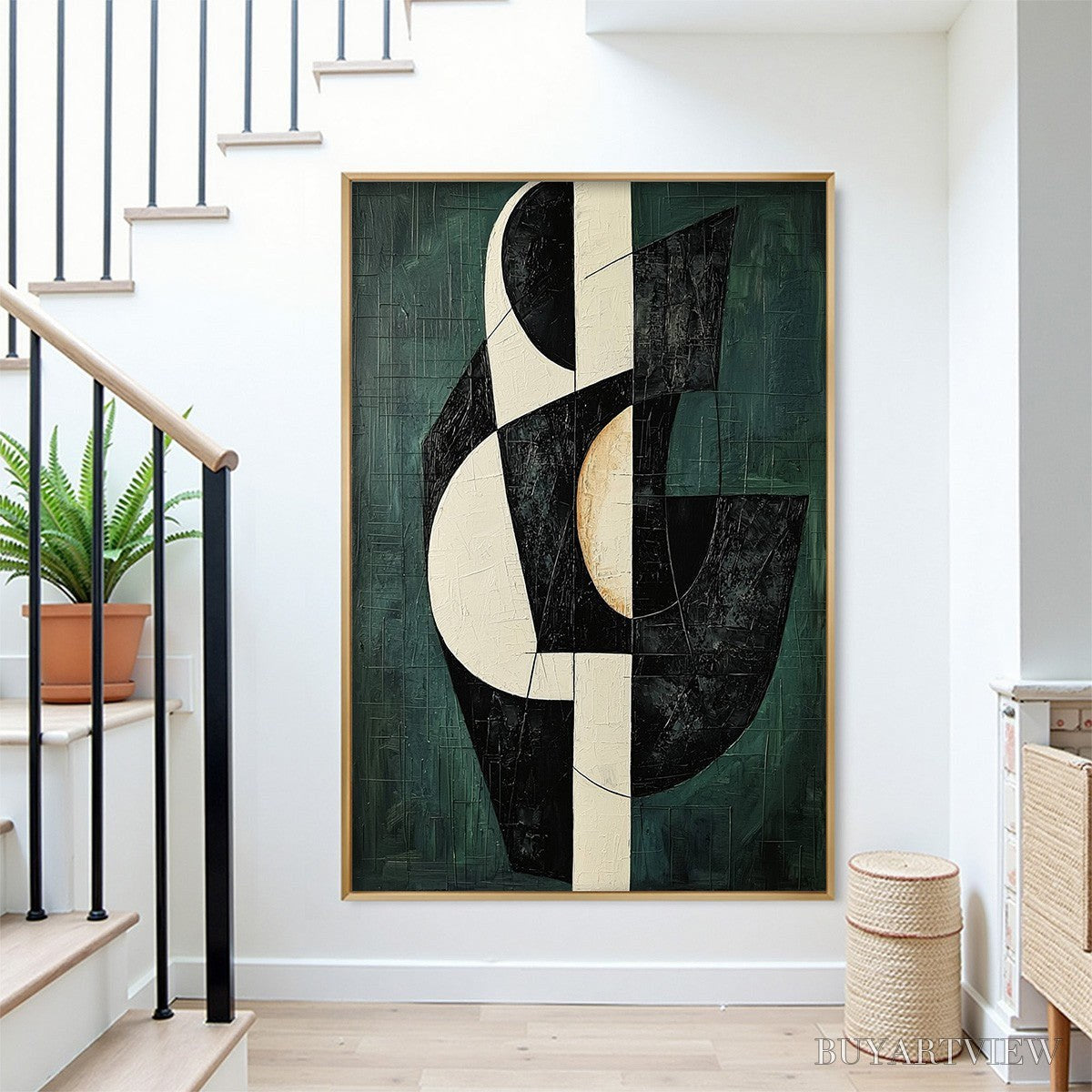 ARTOVITAS Fragmented Forms – Textured Geometric Abstract Oil Painting - image 5