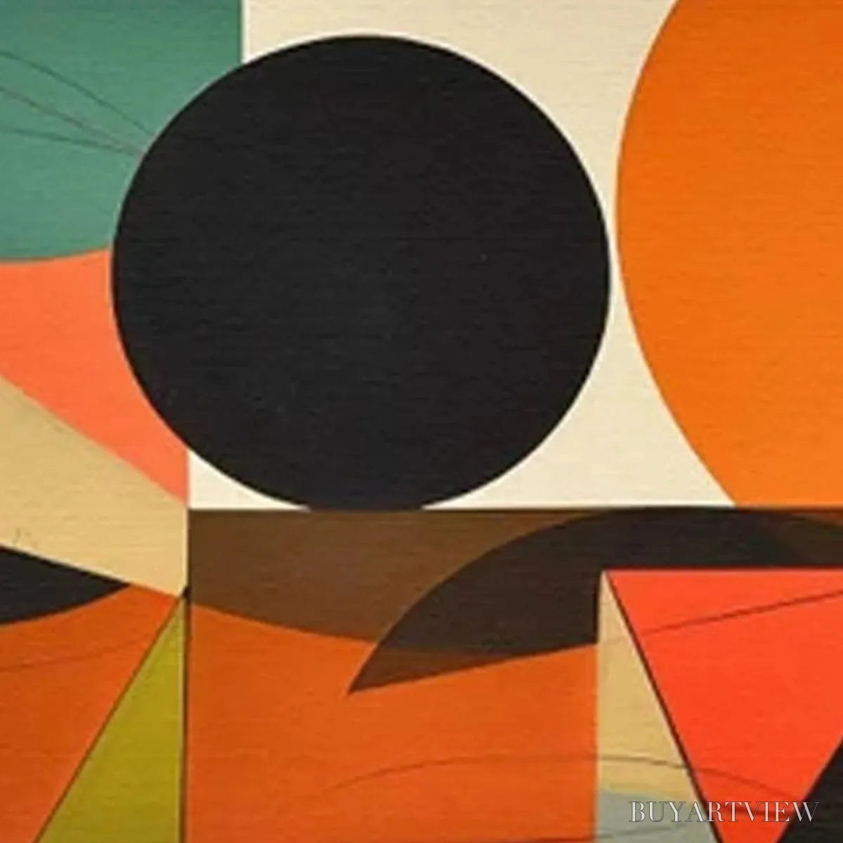 ARTOVITAS Mid-Century Modern Geometric Panoramic – Abstract Painting, Panoramic , Mid-Century Modern Decor - image 3