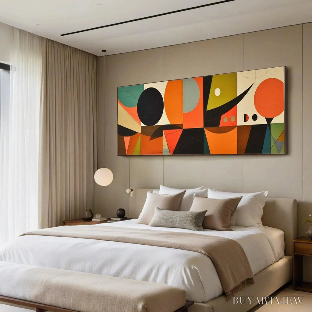 ARTOVITAS Mid-Century Modern Geometric Panoramic – Abstract Painting, Panoramic , Mid-Century Modern Decor - image 6