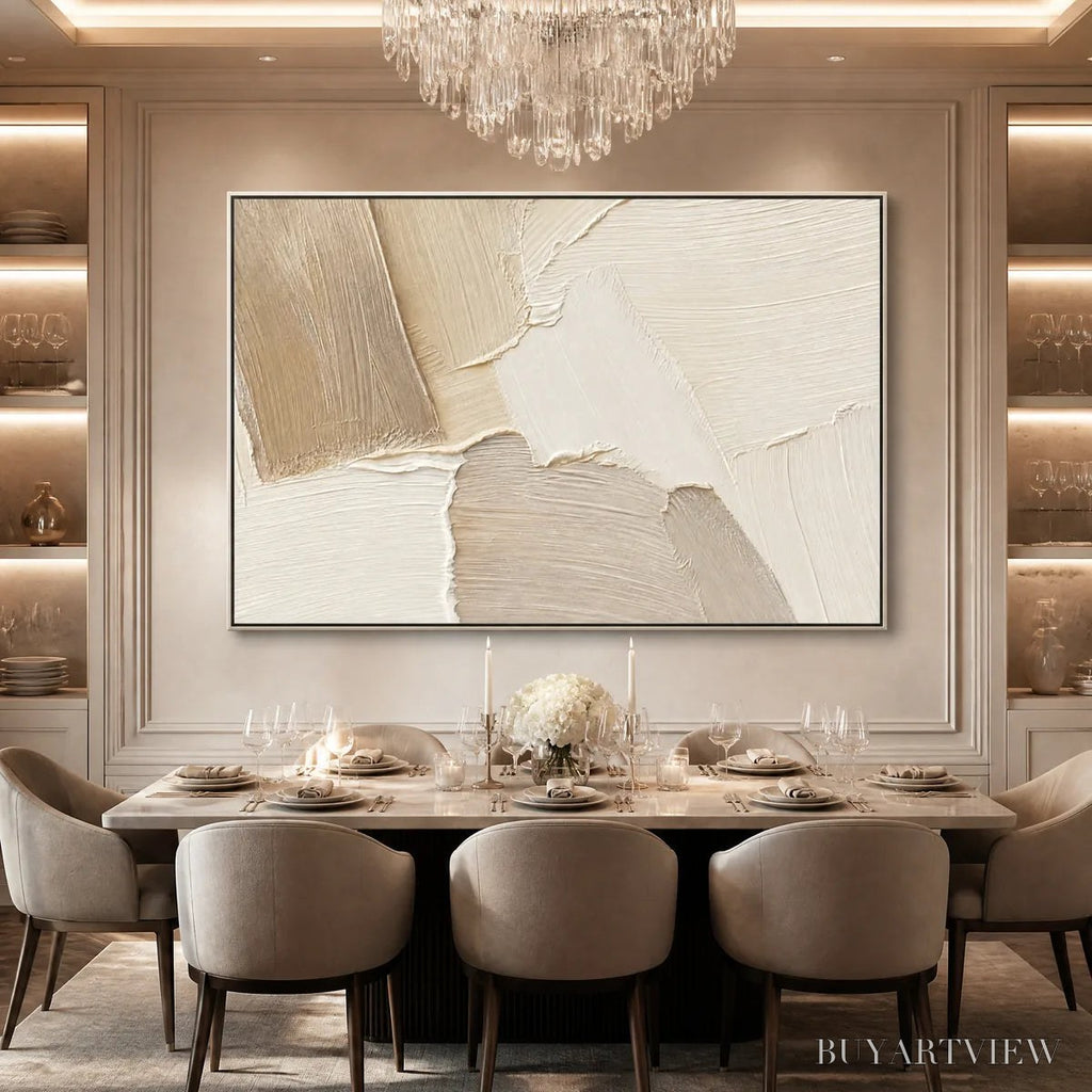ARTOVITAS Cream Terrain – Cream Beige Texture Abstract - image 2