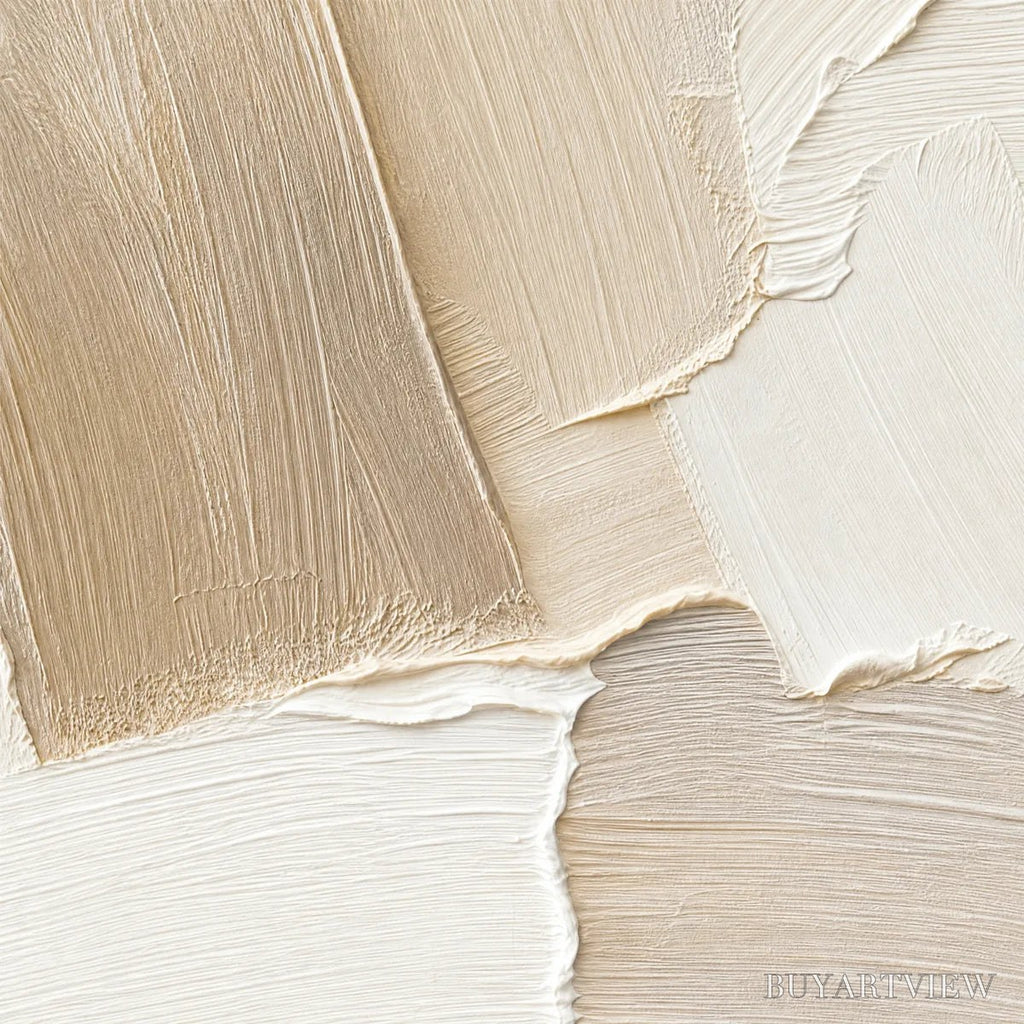 ARTOVITAS Cream Terrain – Cream Beige Texture Abstract - image 3
