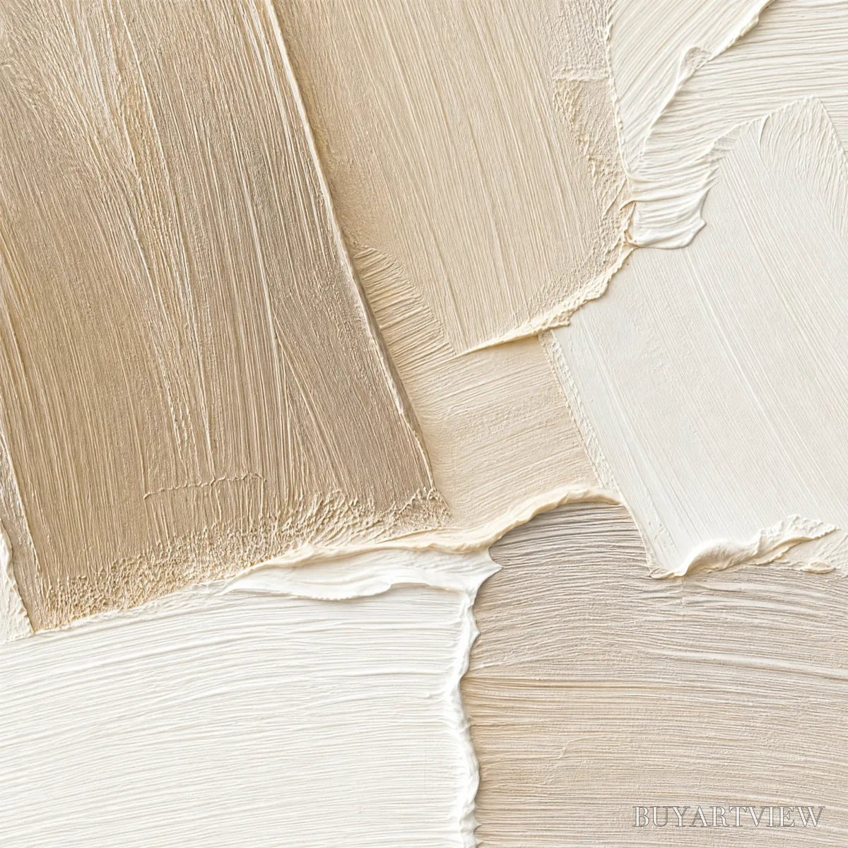 ARTOVITAS Cream Terrain – Cream Beige Texture Abstract - image 3
