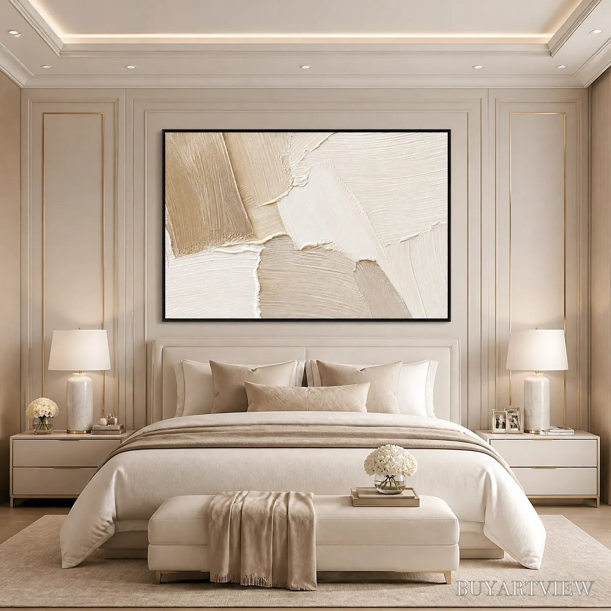 ARTOVITAS Cream Terrain – Cream Beige Texture Abstract - image 6
