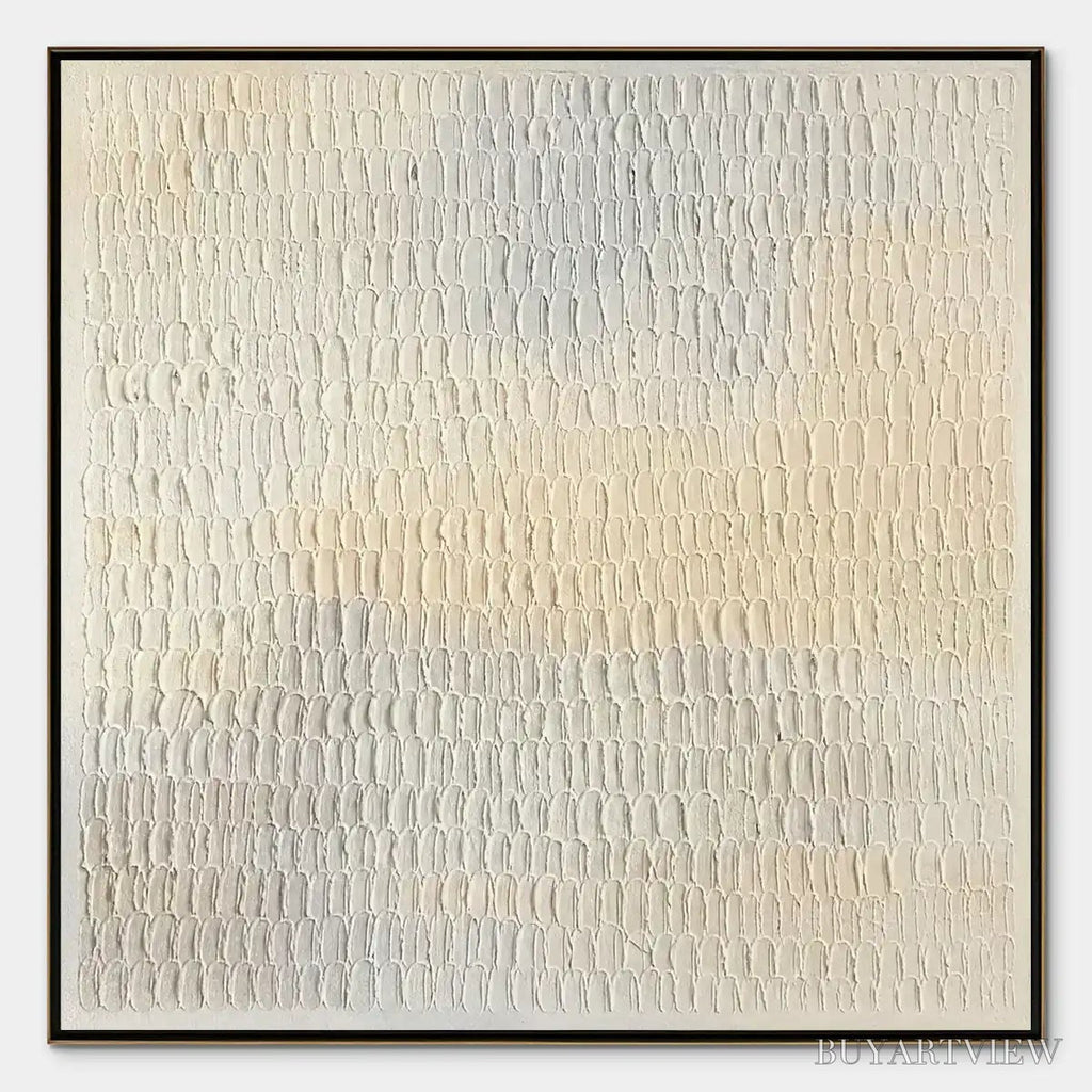 ARTOVITAS Whispered Plaster – White Textured Minimalist Abstract - image 1